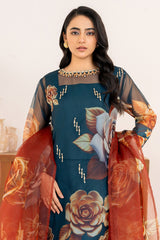 Velora By Stitch Vibes Stitched 4 Piece Suit-Azure Bloom