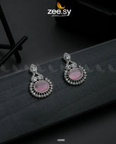 Aaina-e-Dil Silver Mint Pink - Zeesy Jewellery
