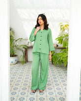 Zauk Stitched Co Ords - Green Goddess