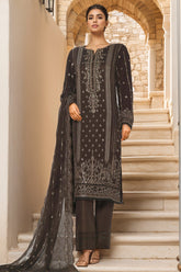 Afsanay By Sada Bahar Stitched 3 Piece Luxury Chiffon Vol-07 Limited Edition Suit-CR-7-Mehndi