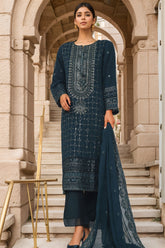 Afsany By Sada Bahar Stitched 3 Piece Luxury Formals Chiffon Vol-10 Suit-CF-03-Teal