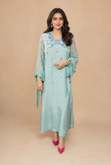 Madiha Gohar Stitched 2 Piece Emb Suit-Aqua Marine