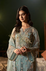 Mehar O Maah By Fabiha Fatima Unstitched 3 Piece Formals Collection'2025-Aquamarine