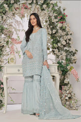 Dressline Aroohi Unstitched 3 Pc Luxury Emb Organza Collection