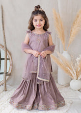 Modest Stitched 3 Piece Festive Formals Suit-11090-Prpl