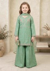 Modest Stitched 3 Piece Festive Formals Suit-11190-Grn