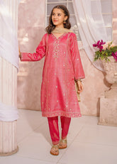 Modest Stitched 3 Piece Eid Edit Vol-02 Suit-10755-Pnk