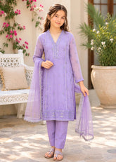 Modest Stitched 3 Piece Festive Formals Suit-11115-LPur