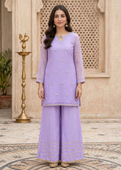 Modest Women 3 Piece Lavender Chiffon Gharara