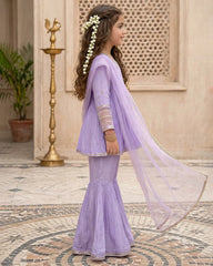 Modest Girls 3 Piece Cotton Silk Embroidered Dress