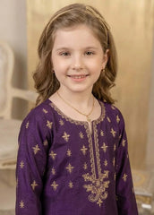 Modest Eid Edit 3 Piece Viscose Purple Embroidered Suit