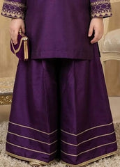 Modest Eid Edit 3 Piece Viscose Purple Embroidered Suit