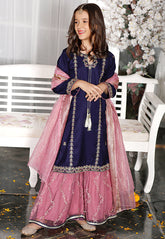 Modest Stitched 3 Piece Festive Kids Suit-Gulnoor