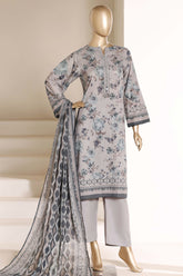 Sada Bahar Stitched 3 Piece Printed Lawn Vol-05 Suit-PR- 4534 GREY