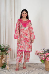 BK Clothings Stitched 2 Piece Lawn Collection-Pink Glam