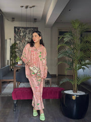 Dhaga Stitched 2 Piece Summer Suit-Blush