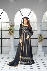 Manahils Stitched Formals B 007-Black