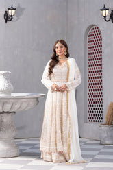 Manahils Stitched Formals Kurti-B-002-For The Love Off White