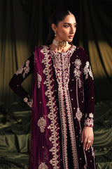 Qalamkar Unstitched 3 Piece Velvet Edit Suit-BK-01-Amani