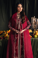 Qalamkar Unstitched 3 Piece Velvet Edit Suit-BK-04-Kesia
