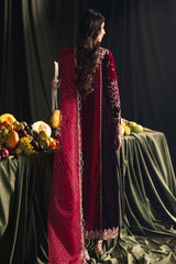 Qalamkar Unstitched 3 Piece Velvet Edit Suit-BK-04-Kesia