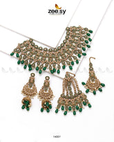 BRIDAL SET 0270 Green - Zeesy Jewellery