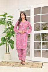 Silcot Stitched Summer Collection'2025-Blossom Grace ? Pink Floral Printed Lawn Kurta Set