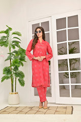 Silcot Stitched Summer Collection'2025-The Coral Sprig Kurta Set