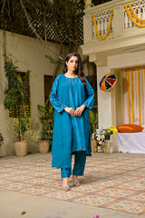Silcot Stitched Summer Collection'2025-Azure Elegance Formal Silk Ensemble