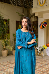 Silcot Stitched Summer Collection'2025-Azure Elegance Formal Silk Ensemble