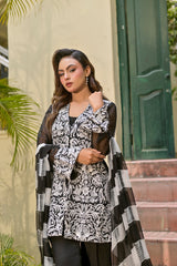 Silcot Stitched Summer Collection'2025-Mumtaz Monochrome MBROIDERED CHARM