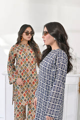 Silcot Stitched Summer Suit-Boho Chic Printed Ensemble