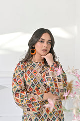 Silcot Stitched Summer Suit-Boho Chic Printed Ensemble