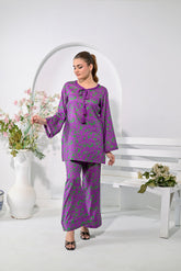 Silcot Stitched Summer Collection'2025-Purple Blossom Printed Lounge Set
