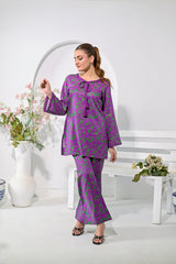 Silcot Stitched Summer Collection'2025-Purple Blossom Printed Lounge Set