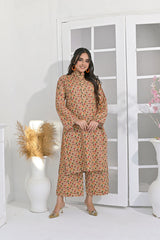 Silcot Stitched Summer Collection'2025-Autumn Bloom Printed Co-Ord Set