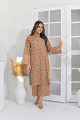 Silcot Stitched Summer Collection'2025-Autumn Bloom Printed Co-Ord Set