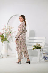 Silcot Stitched Summer Collection'2025-Soft Beige Garden Kurta Set