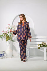 Silcot Stitched Summer Collection'2025-Midnight Bloom Co-Ord Set