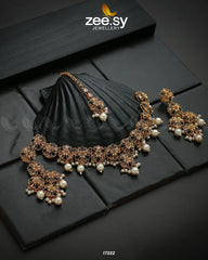 Magnolia Glimmer Necklace Blue - Zeesy Jewellery