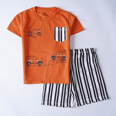 Kjunction Boys Half Sleeves 2 Piece Suit