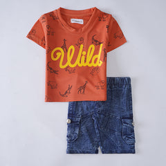 Kjunction Boys Half Sleeves 2 Piece Suit (Wild)