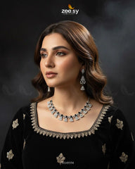 Baguette Fringe Tassel Necklace Set - Zeesy Jewellery