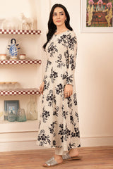 Morganite By Stitch Vibes Stitched 2 Piece Maxi Suit-Beige Floral Maxi
