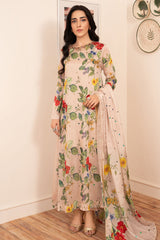Morganite By Stitch Vibes Stitched 4 Piece Dress Suit-Beige Silk Dress