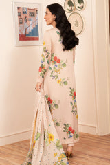 Morganite By Stitch Vibes Stitched 4 Piece Dress Suit-Beige Silk Dress