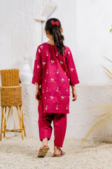 Sprinkles Stitched 2 Piece Summer Co Ord Sets Kids Collection'2025-Berry Blossom - 2pcs - Embroidered