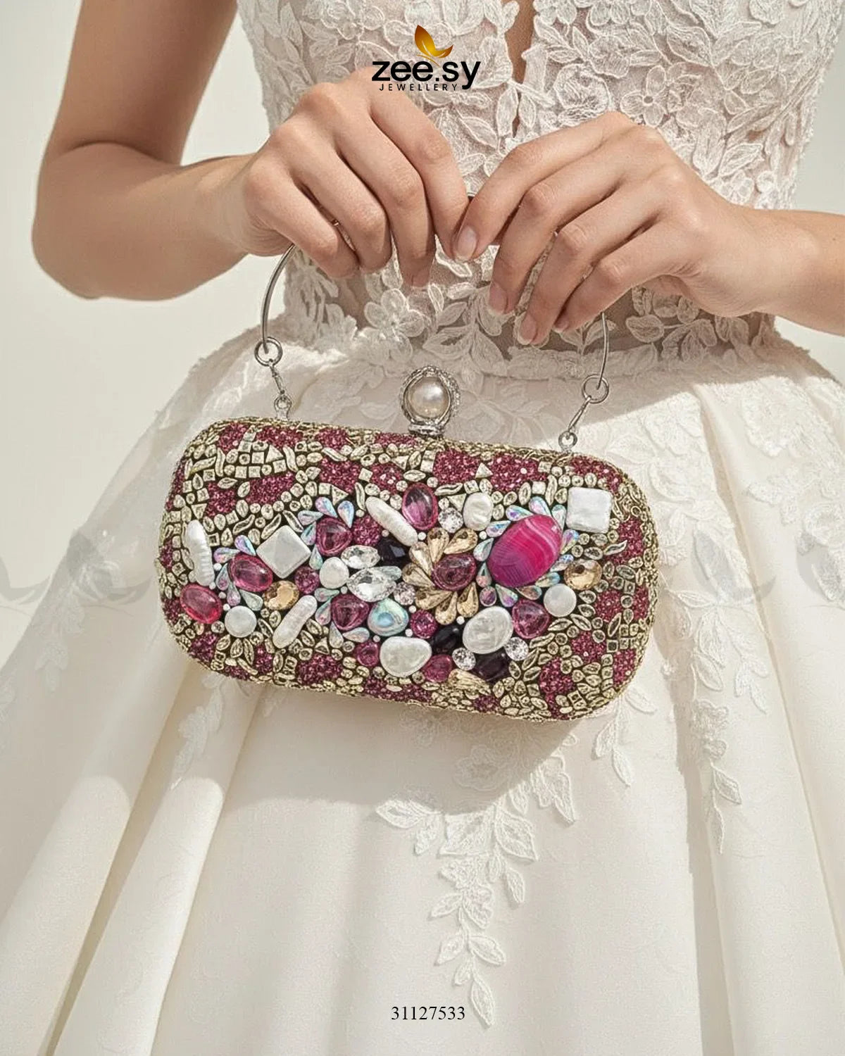 Berry Toned Crystal Fiesta Bag - Zeesy Jewellery