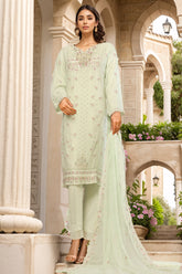 Bin Saeed Stitched 3 Piece Emb Chiffon Suit-STSC-1793-Pista