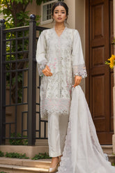 Bin Saeed Stitched 3 Piece Emb Luxury Plain Cotton Vol-02 Collection-LF-1671-Skin